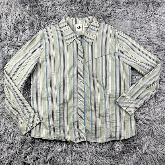 Tsunami Western Pearl Button Snap Close Blouse Shirt Striped Womens XL Rodeo - Picture 2 of 11